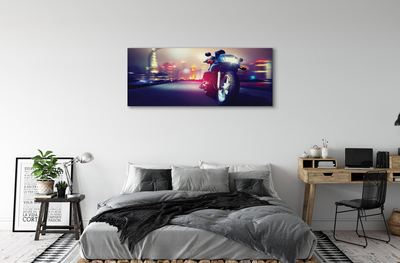 Canvas print Sky city motorcycle