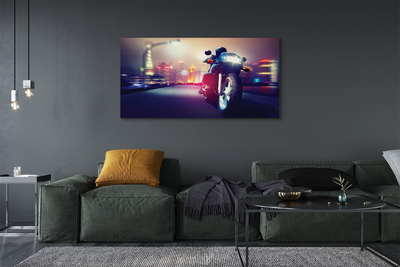 Canvas print Sky city motorcycle