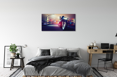 Canvas print Sky city motorcycle