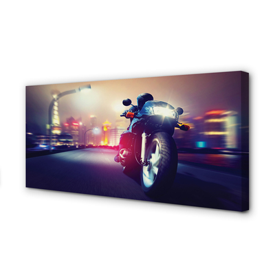 Canvas print Sky city motorcycle