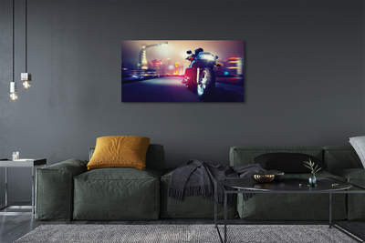 Canvas print Sky city motorcycle