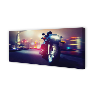 Canvas print Sky city motorcycle