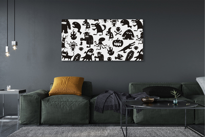 Canvas print White background black creatures