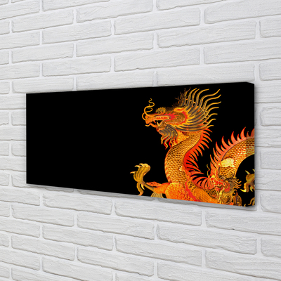 Canvas print Japanese gold dragon