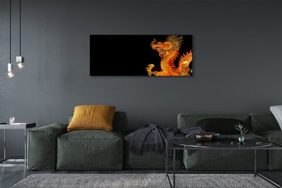 Canvas print Japanese gold dragon