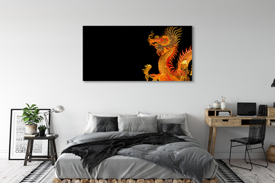 Canvas print Japanese gold dragon