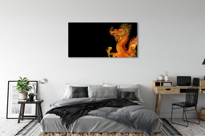 Canvas print Japanese gold dragon