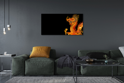 Canvas print Japanese gold dragon