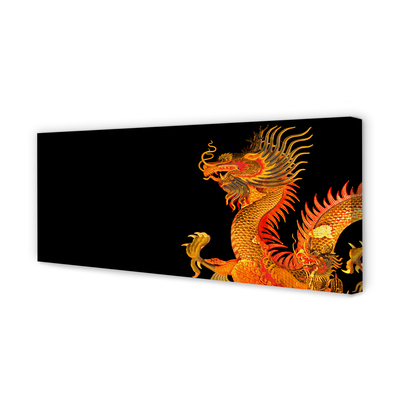 Canvas print Japanese gold dragon