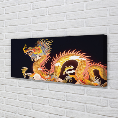 Canvas print Japanese golden dragon