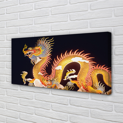 Canvas print Japanese golden dragon