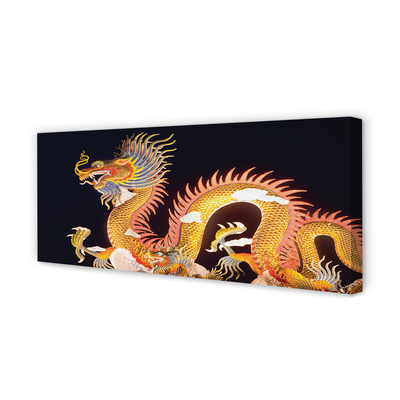 Canvas print Japanese golden dragon