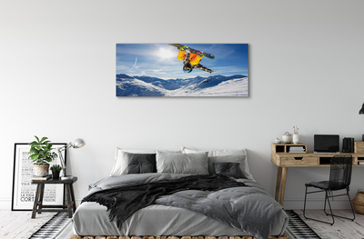 Canvas print Man mountain board