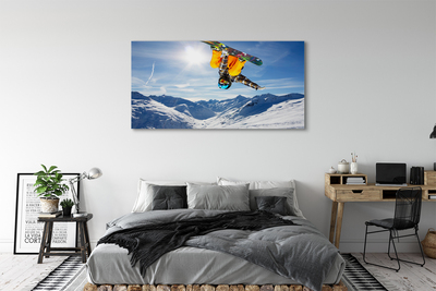 Canvas print Man mountain board