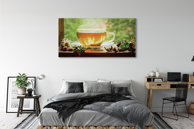 Canvas print Hot tea herbs