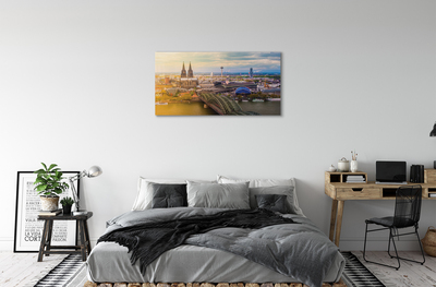 Canvas print Germany panoramic river bridges