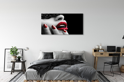 Canvas print Nails woman's lips