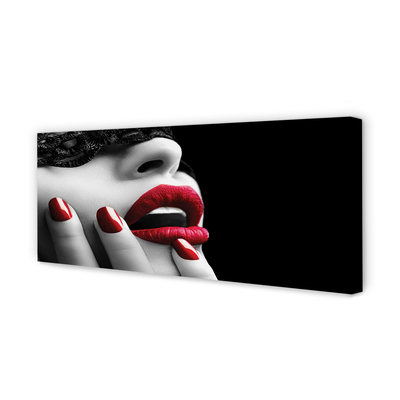 Canvas print Nails woman's lips