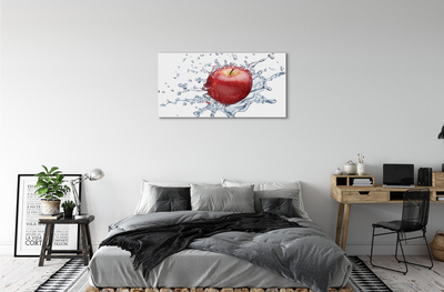 Canvas print Red apple in water