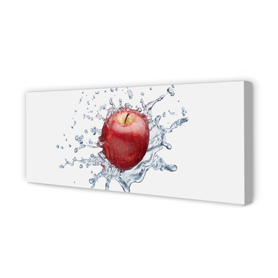Canvas print Red apple in water