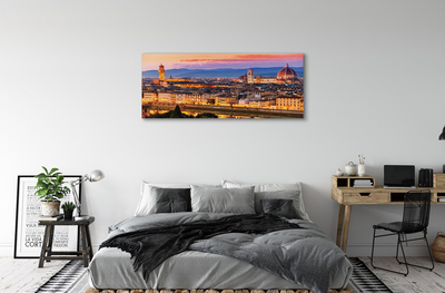 Canvas print Italy panoramic night dom
