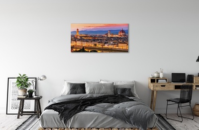 Canvas print Italy panoramic night dom