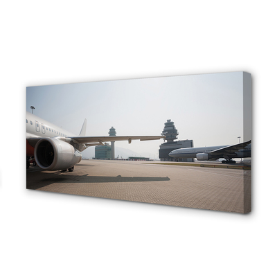 Canvas print Sky building airplane airport