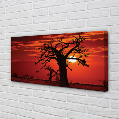 Canvas print Trees sky clouds