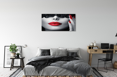 Canvas print Woman with red lips