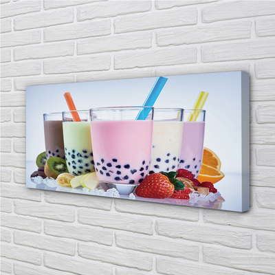 Canvas print Milkshakes fruit