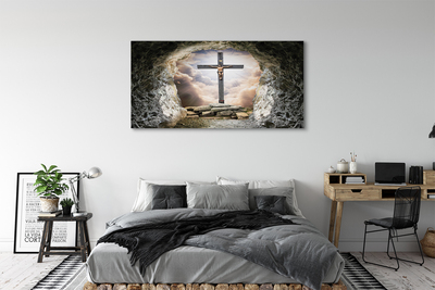 Canvas print Basement light cross jesus