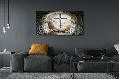 Canvas print Basement light cross jesus