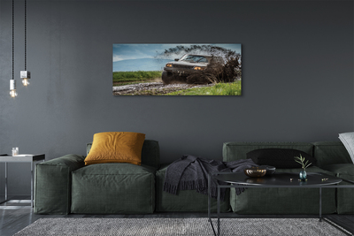 Canvas print Car wolkenberge field