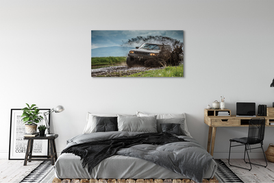 Canvas print Car wolkenberge field