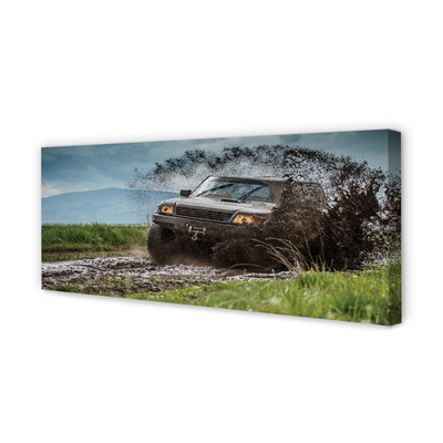 Canvas print Car wolkenberge field