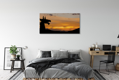 Canvas print Dragon sky sunset