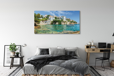 Canvas print Greece urban life at sea