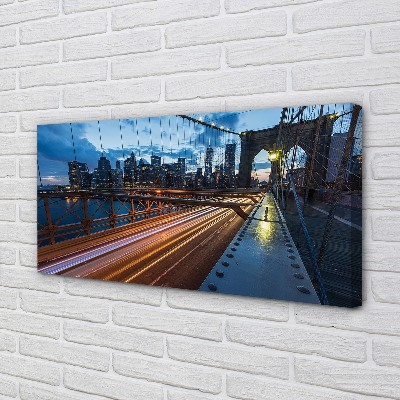 Canvas print Skyscraper river bridge