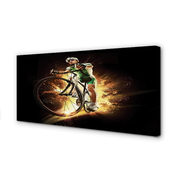 Canvas print Black background bicycle