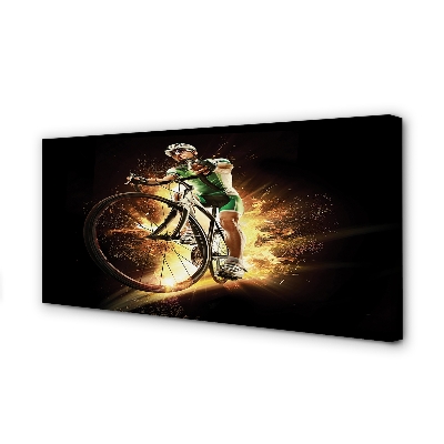 Canvas print Black background bicycle