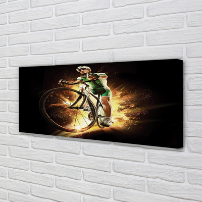 Canvas print Black background bicycle