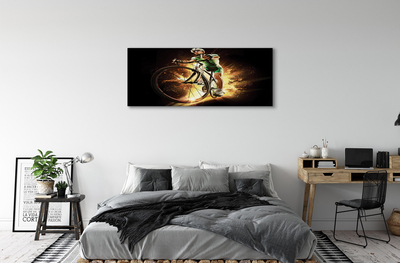 Canvas print Black background bicycle