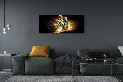 Canvas print Black background bicycle