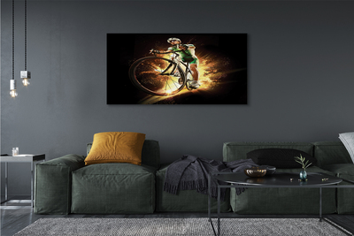 Canvas print Black background bicycle