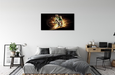 Canvas print Black background bicycle