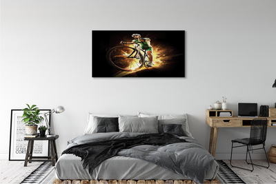 Canvas print Black background bicycle