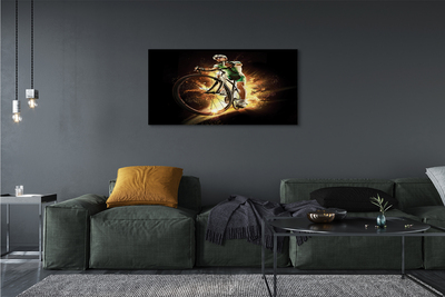 Canvas print Black background bicycle