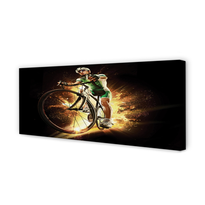 Canvas print Black background bicycle