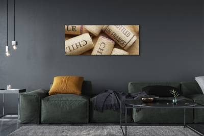 Canvas print Cork from bottles of wine