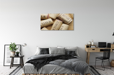 Canvas print Cork from bottles of wine